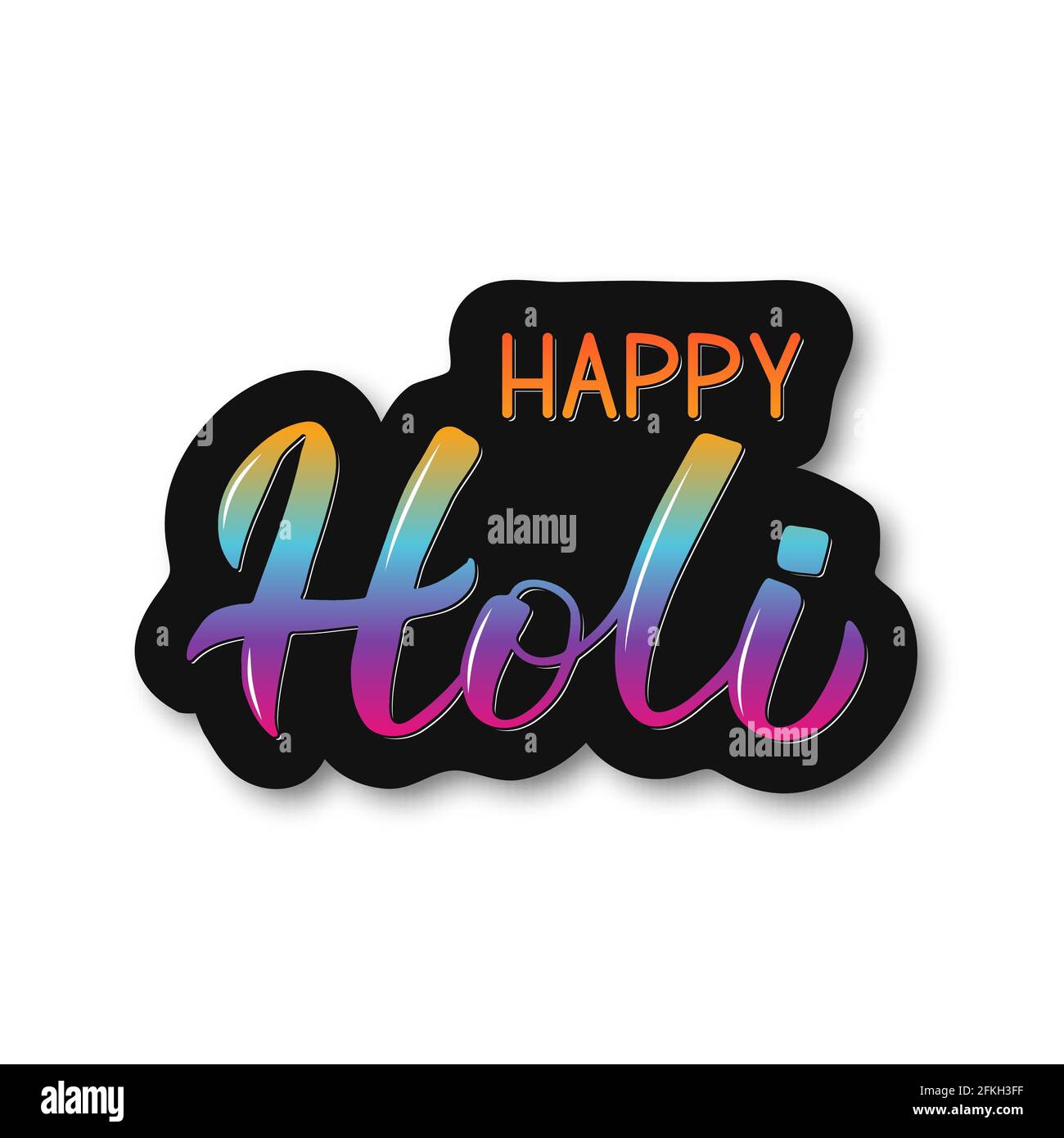 Happy Holi coloré lettrage 3d . Festival traditionnel hindou des couleurs ou festival de l'amour. Modèle vectoriel pour les invitations de fête, les bannières et les messages d'accueil Illustration de Vecteur