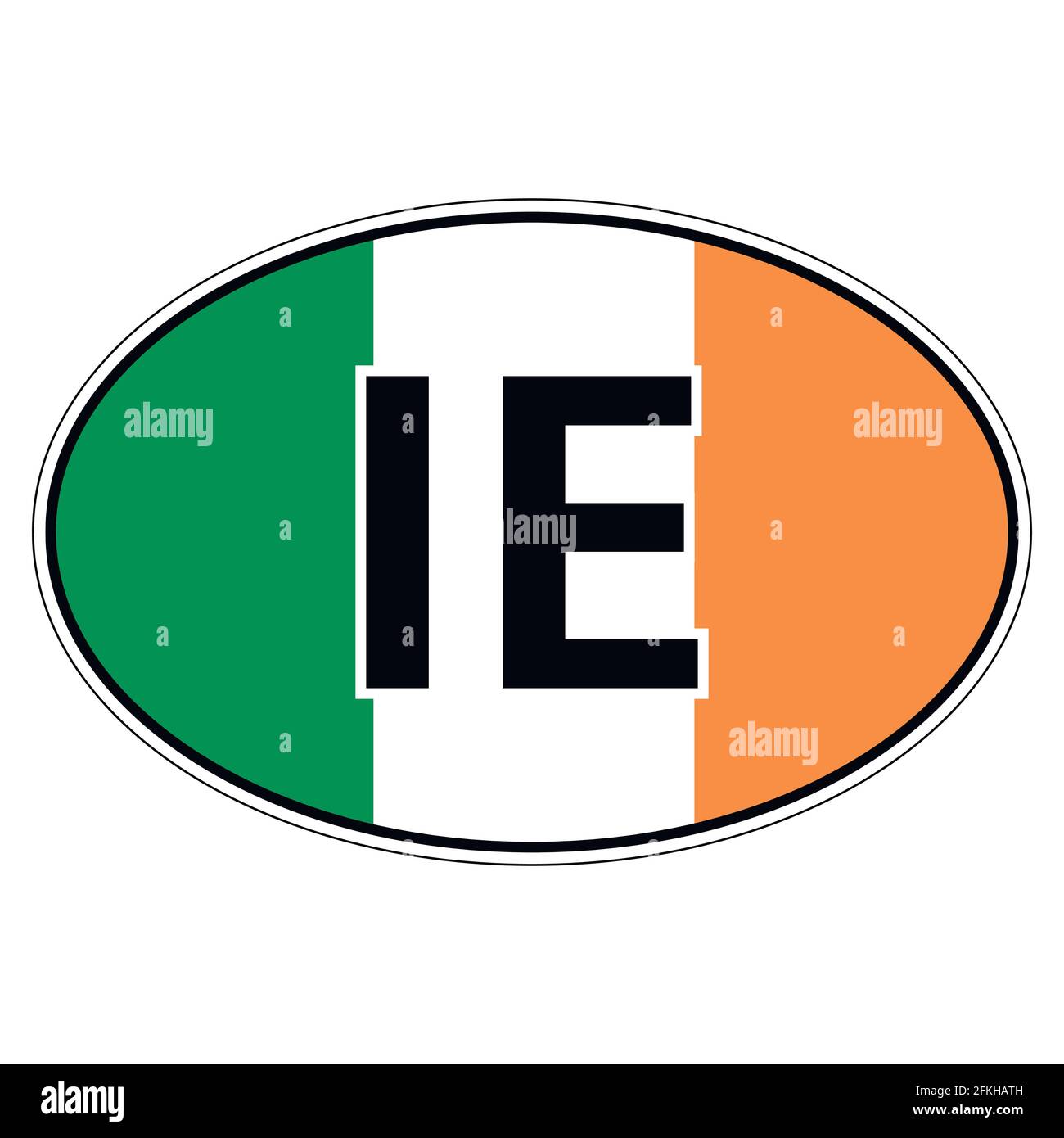 Autocollant Ovale Drapeau Irlande Pour Voiture/moto - Code Pays IRL - Neuf, Fabriqué En France