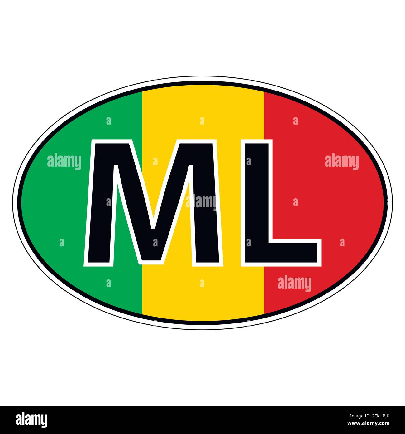 Autocollant sur voiture, drapeau république mali Illustration de Vecteur