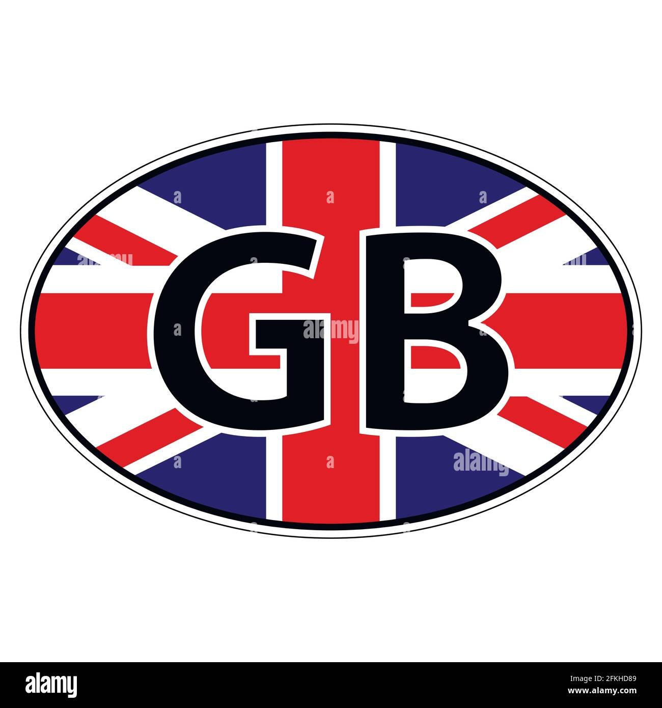 Autocollant sur la voiture, drapeau du Royaume-Uni de Grande-Bretagne et d'Irlande du Nord Illustration de Vecteur