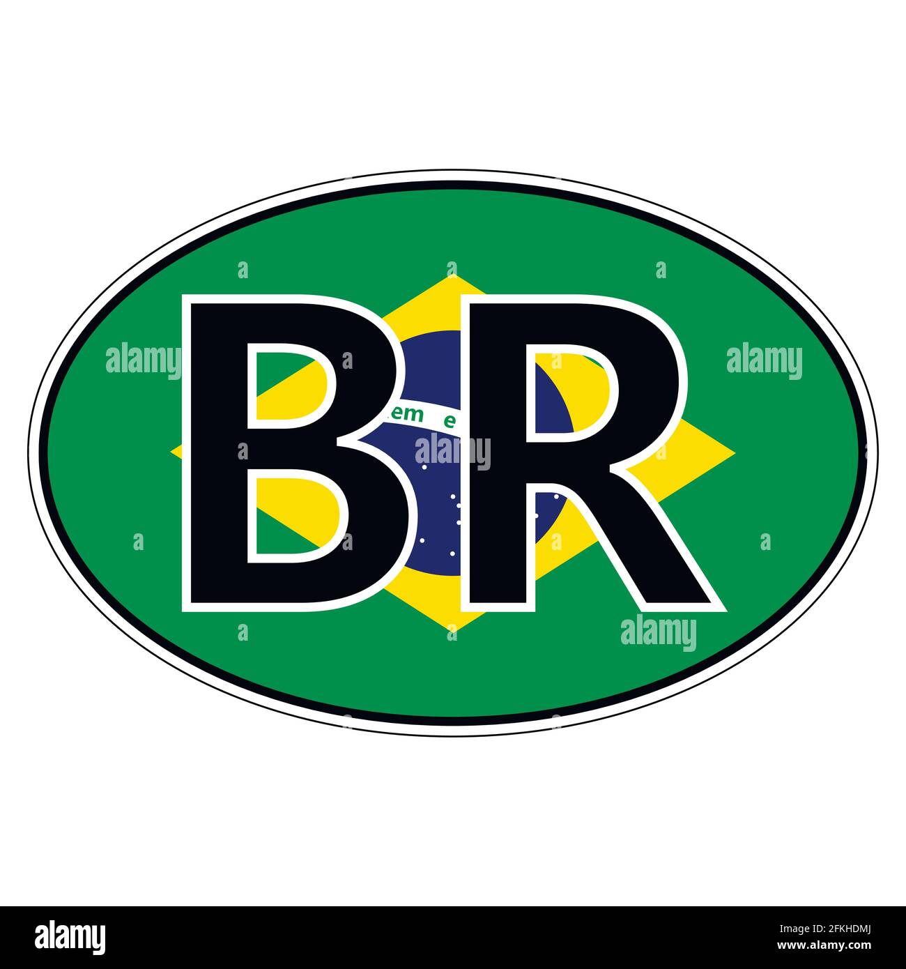 Autocollant sur la voiture, drapeau de la République fédérative du Brésil Illustration de Vecteur