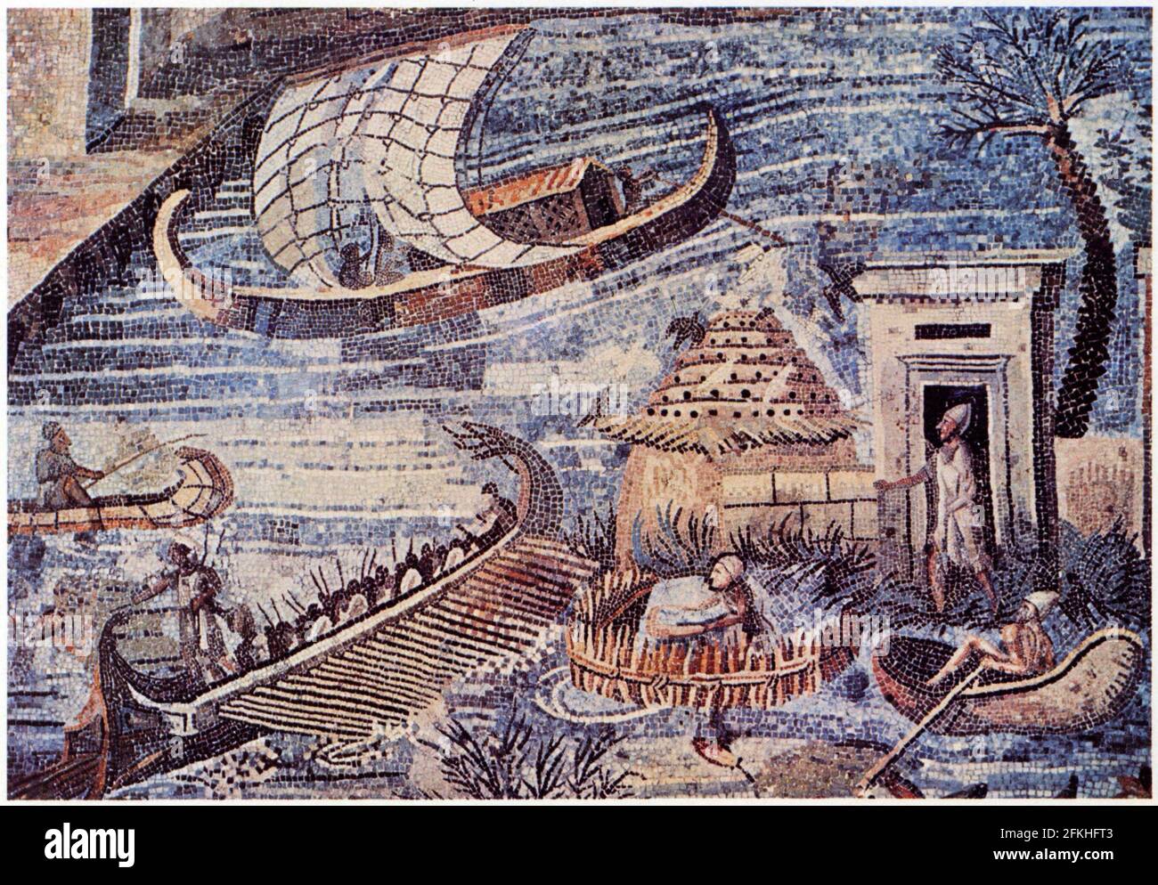 La vie sur le Nil.Mosaïque de Palestrina. Banque D'Images