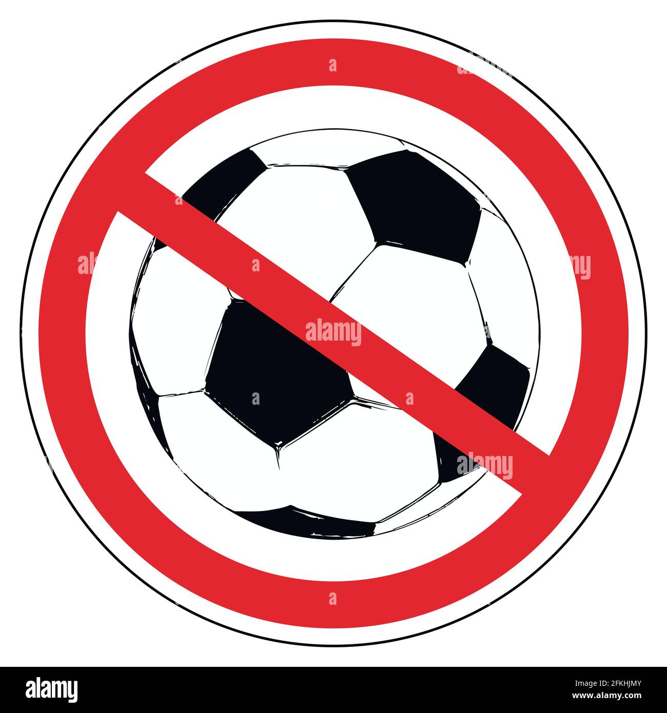 ballon de football interdit Illustration de Vecteur