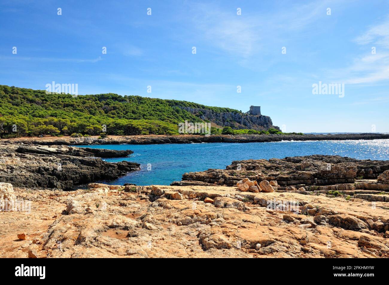 Le Porto Selvaggio est une zone naturelle protégée près de la ville de Nardò à Puglia, en Italie du Sud. Banque D'Images