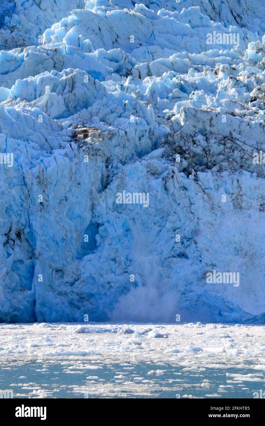 Effondrement du glacier à Kenai Fjords Alaska USA Banque D'Images