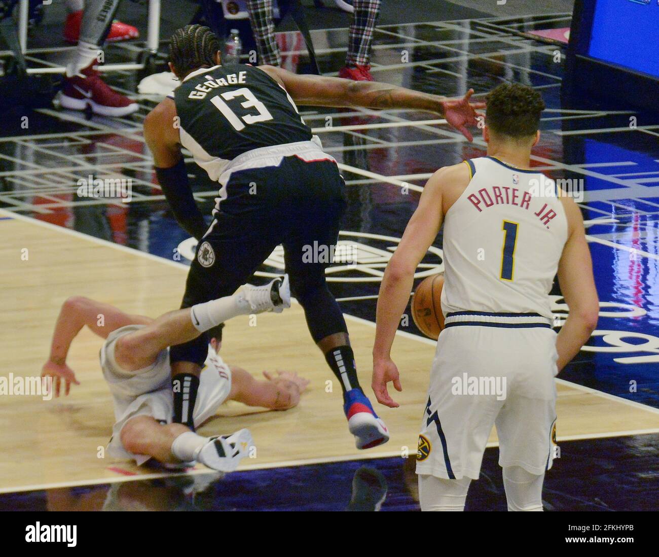 Denver Nuggets guard Facundo Campazzo (7) in the second half of an NBA  basketball game Friday, Oct. 29, 2021, in Denver. The Nuggets won 106-75.  (AP Photo/David Zalubowski Stock Photo - Alamy