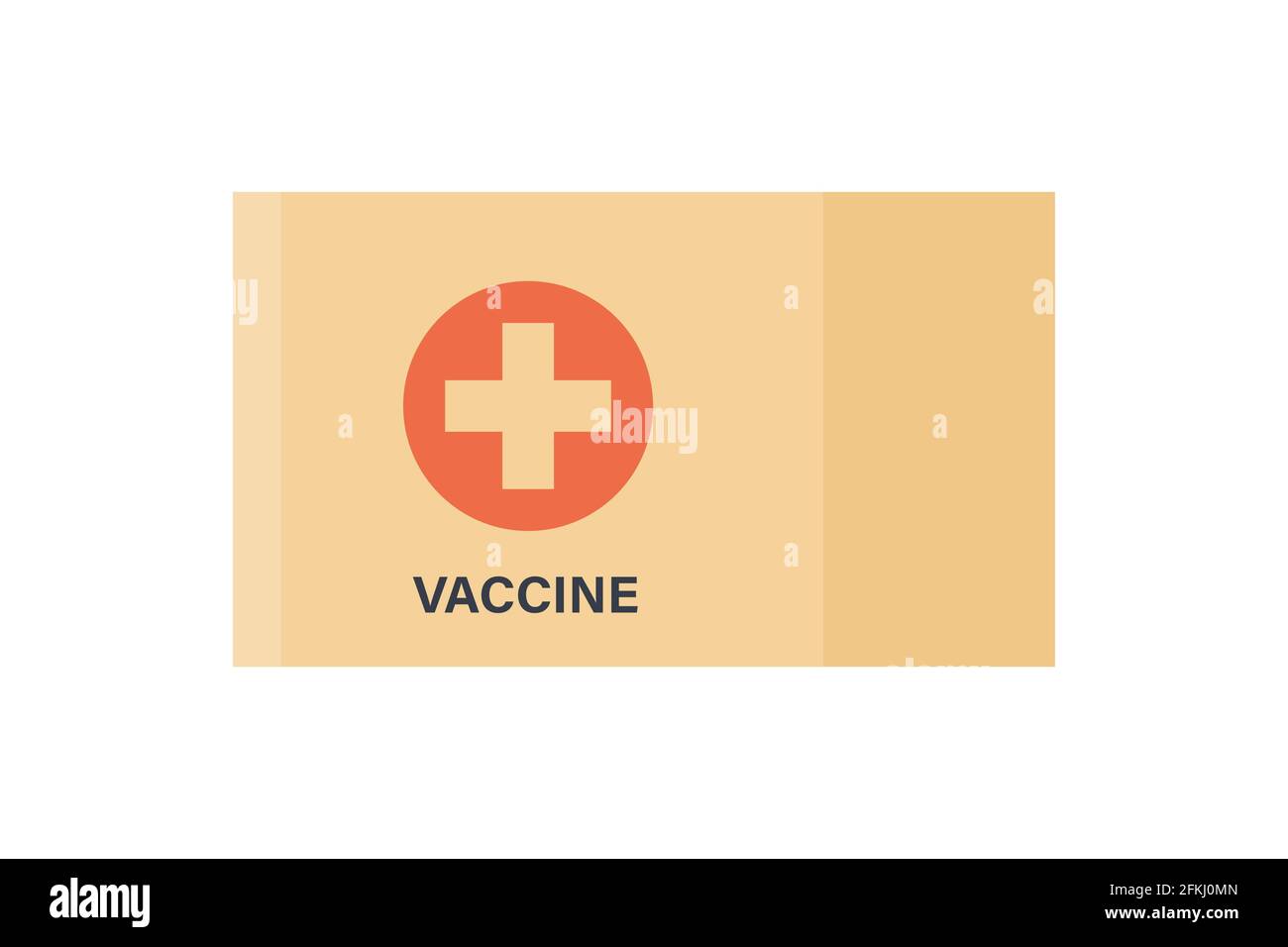 Boîte de vaccin contre le coronavirus. Livraison du vaccin à l'hôpital. Campagne anti-virus. Illustration vectorielle isolée sur un modèle plat en blanc Illustration de Vecteur