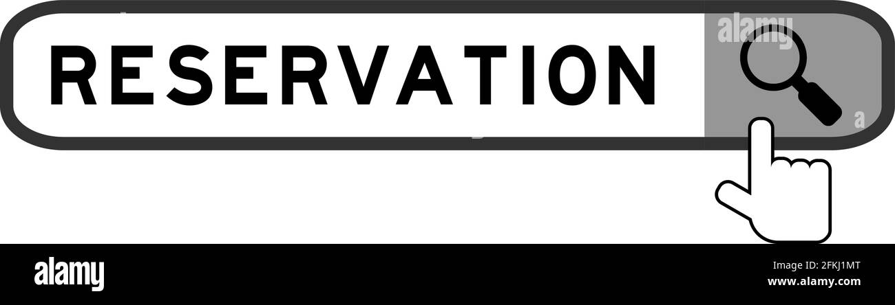 Rechercher la bannière dans la réservation de mot avec l'icône de loupe de remise sur fond blanc Illustration de Vecteur