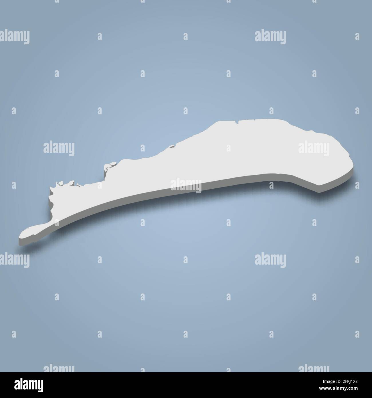 Carte isométrique 3d de Kiawah est une île en Caroline du Sud, illustration vectorielle isolée Illustration de Vecteur