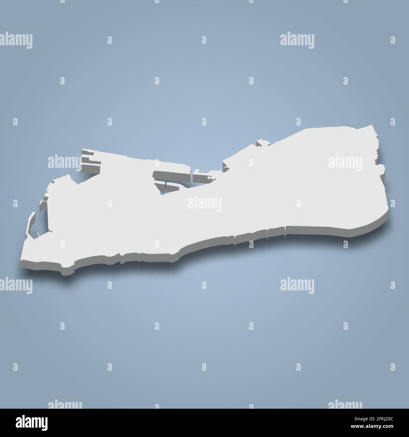 La carte isométrique 3d de Key West est une île de Florida Keys , illustration vectorielle isolée Illustration de Vecteur