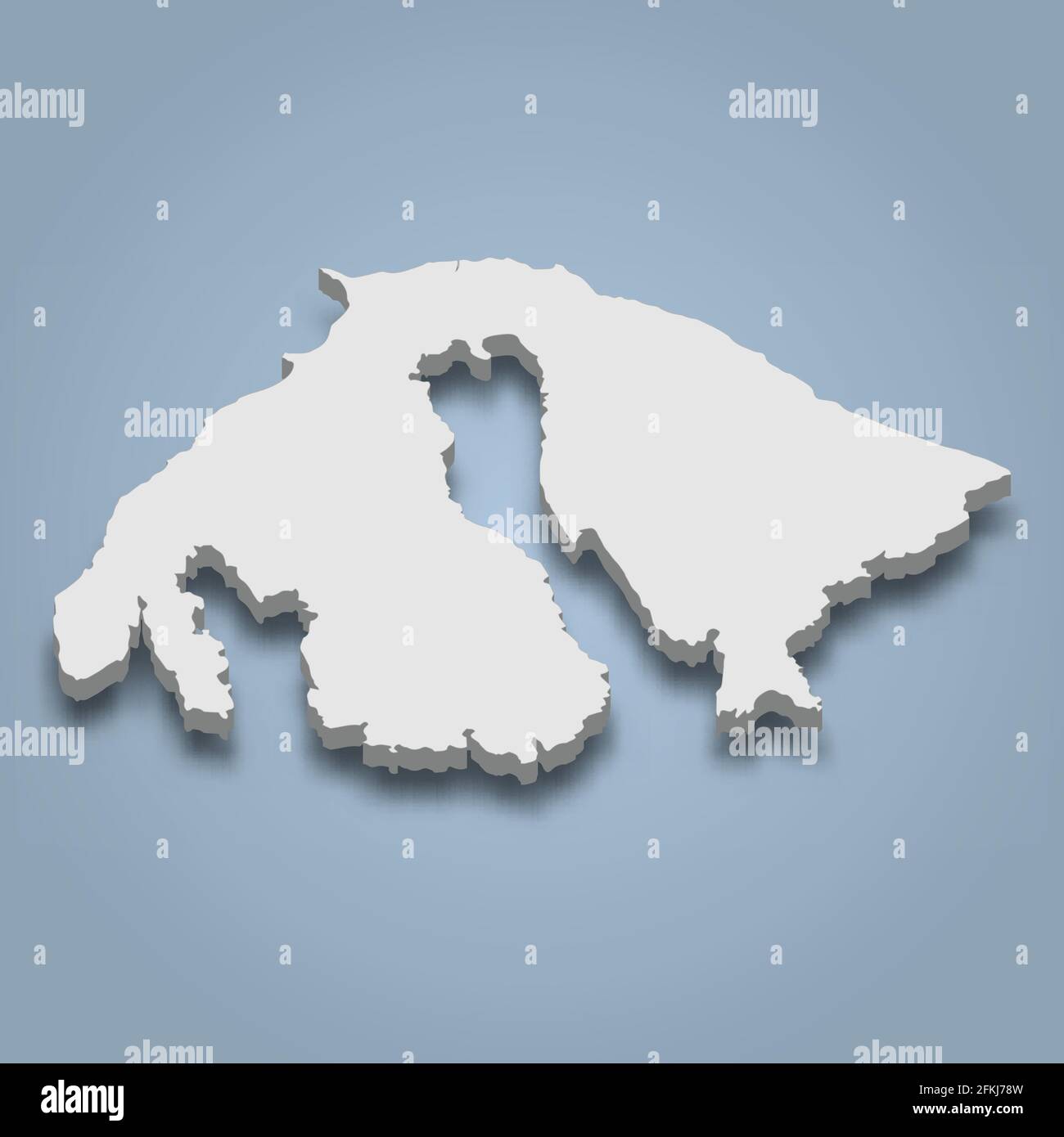 Carte isométrique 3d d'Orcas est une île dans les îles San Juan, Washington, illustration vectorielle isolée Illustration de Vecteur