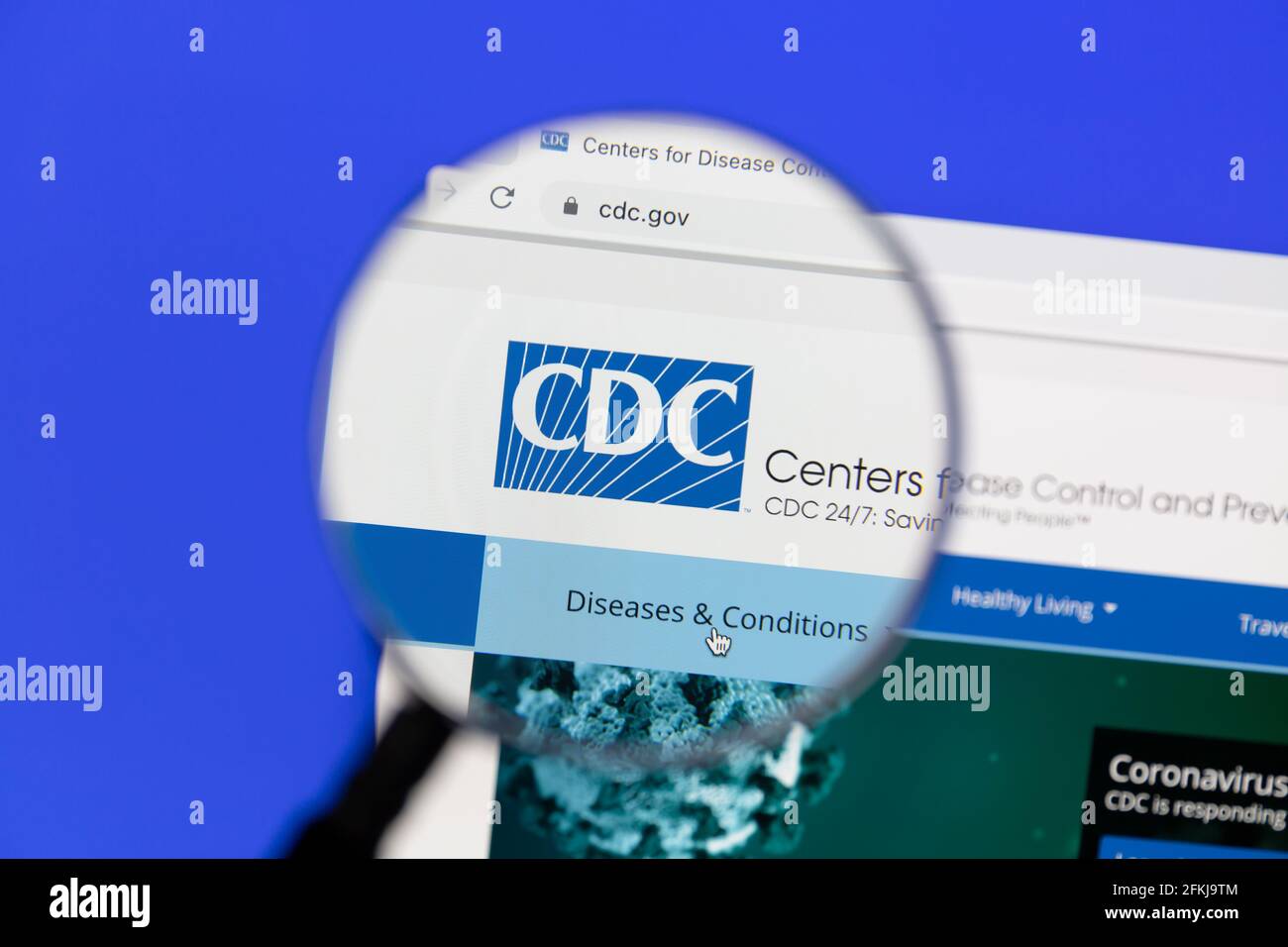 Ostersund, Suède - Mars 16, 2021: Site des centres de contrôle et de prévention des maladies (CDC). CDC est l'agence nationale de santé publique des États-Unis. Banque D'Images