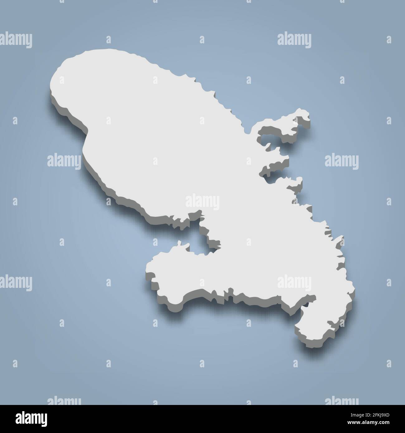 la carte isométrique 3d de la Martinique est une île des Caraïbes, illustration vectorielle isolée Illustration de Vecteur