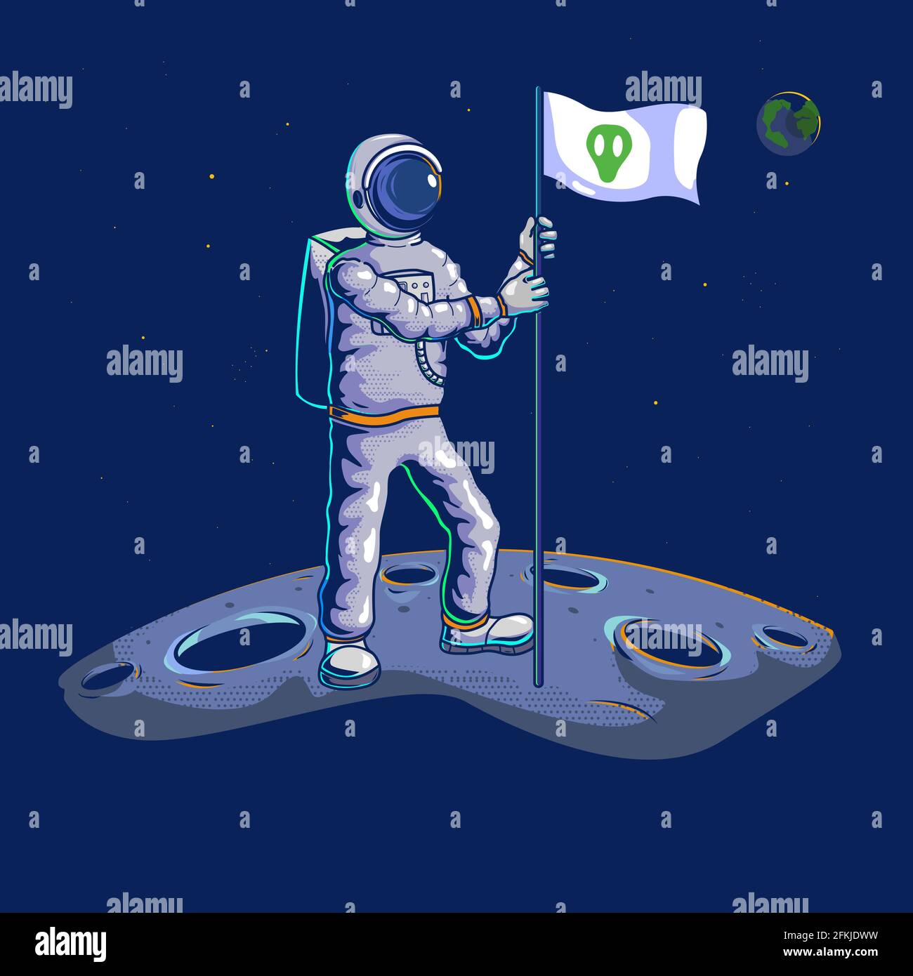Drapeau sur la lune Banque de photographies et d’images à haute ...