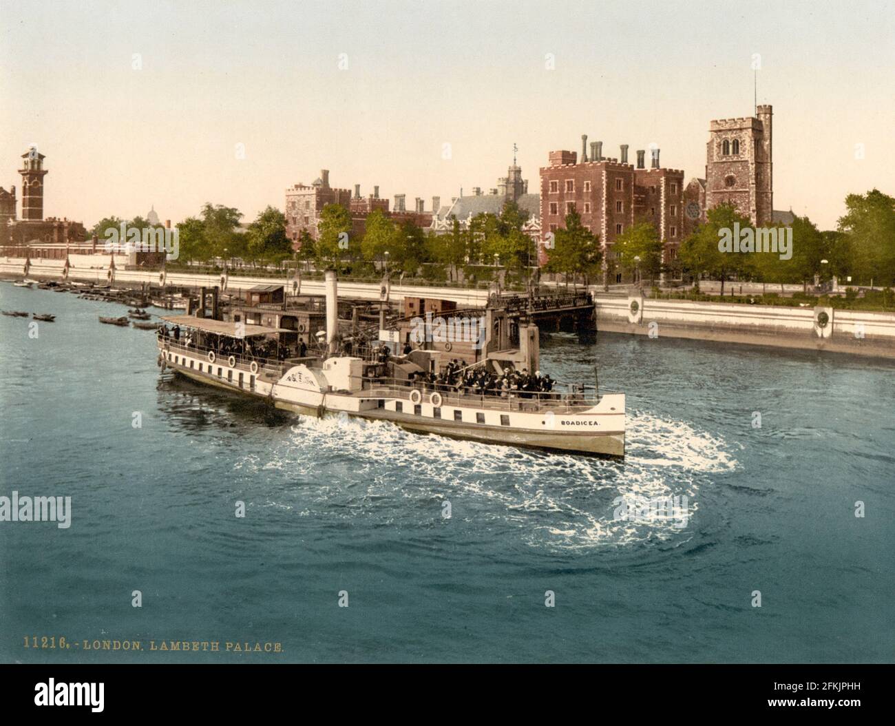 Palais de Lambeth et la Tamise, Londres vers 1890-1900 Banque D'Images