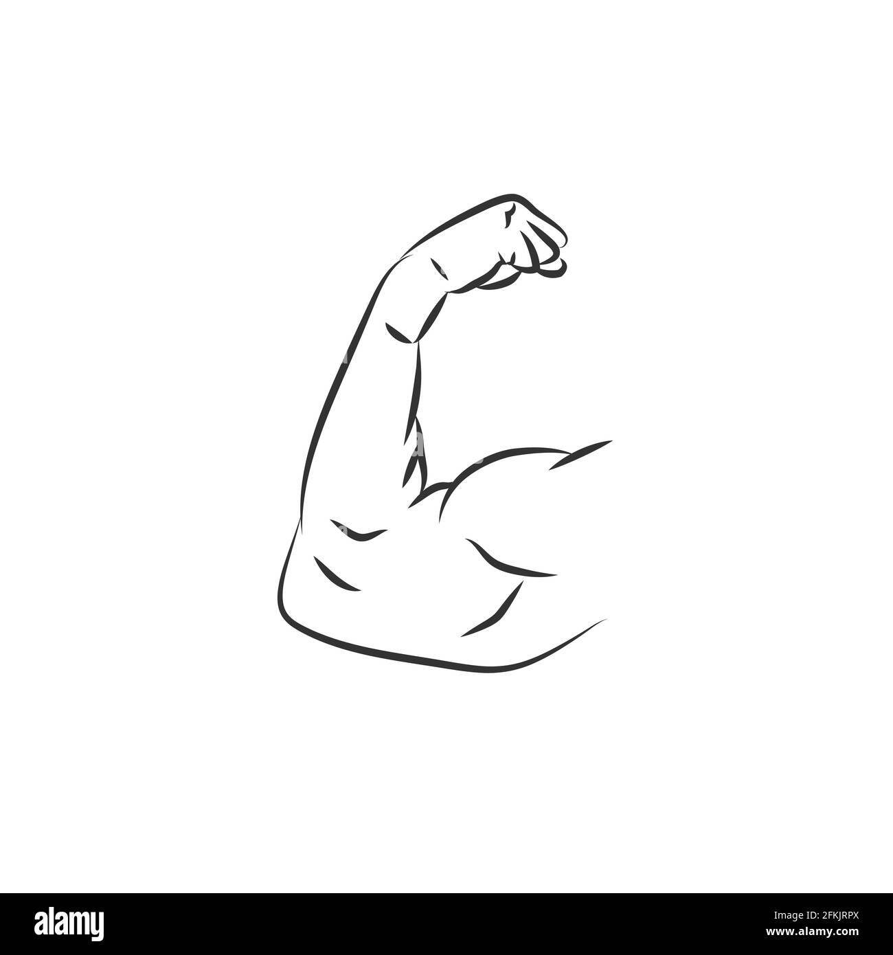 Signe vecteur de muscles forts isolé sur fond blanc Illustration de Vecteur