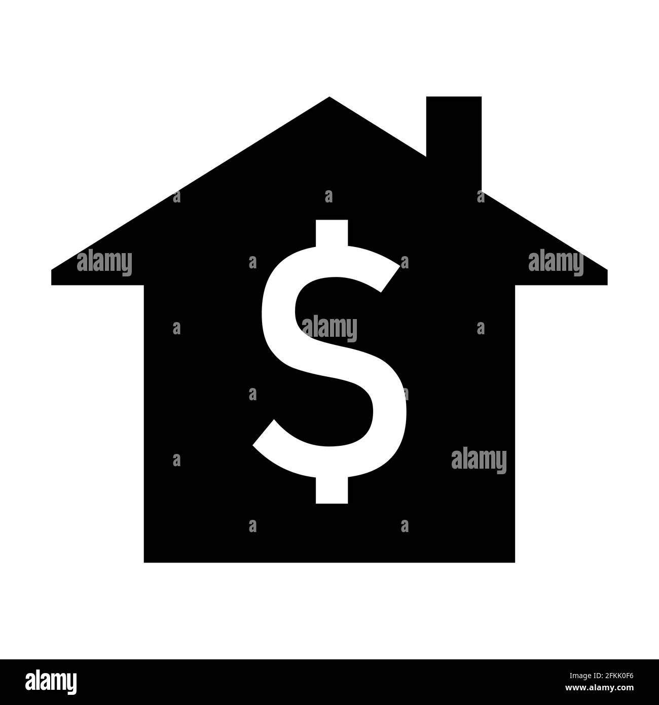 Symbole de maison avec une icône plate pour le dollar américain. Image vectorielle. Illustration de Vecteur