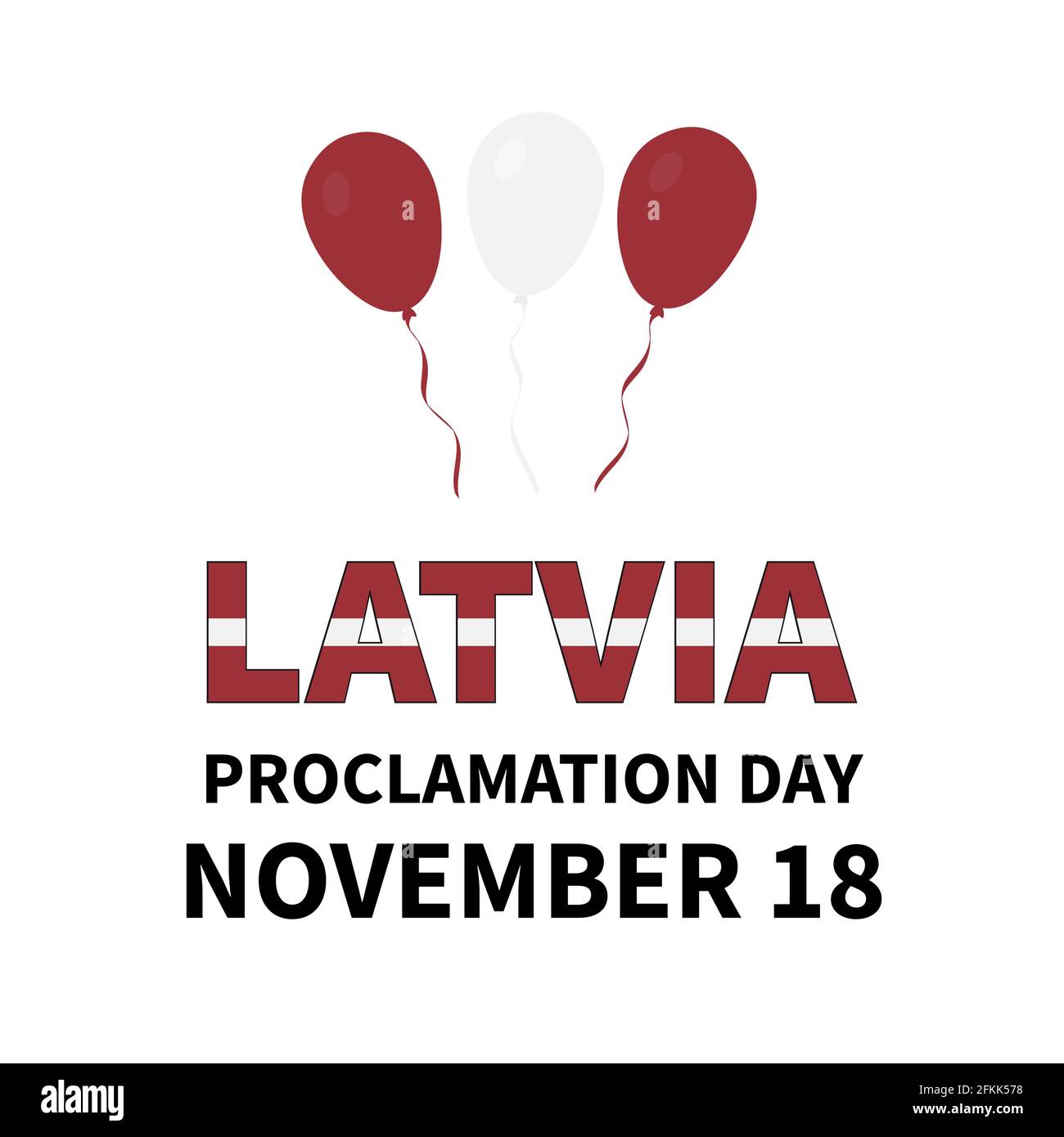 Lettonie Proclamation jour affiche typographique. Fête lettone le 18 novembre. Modèle vectoriel facile à modifier pour la bannière, la circulaire, l'autocollant et le message d'accueil Illustration de Vecteur