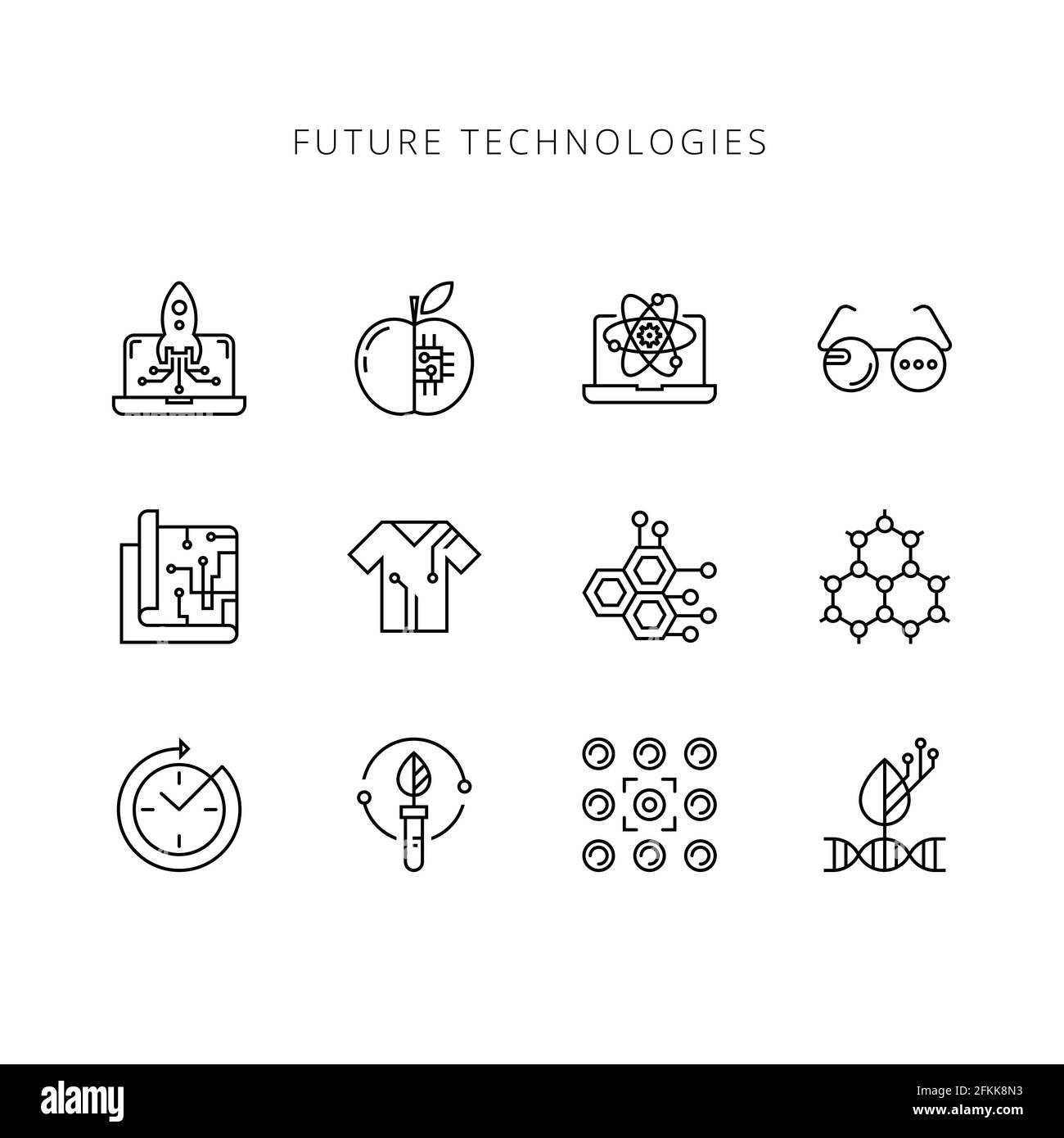 icônes des technologies futures Illustration de Vecteur