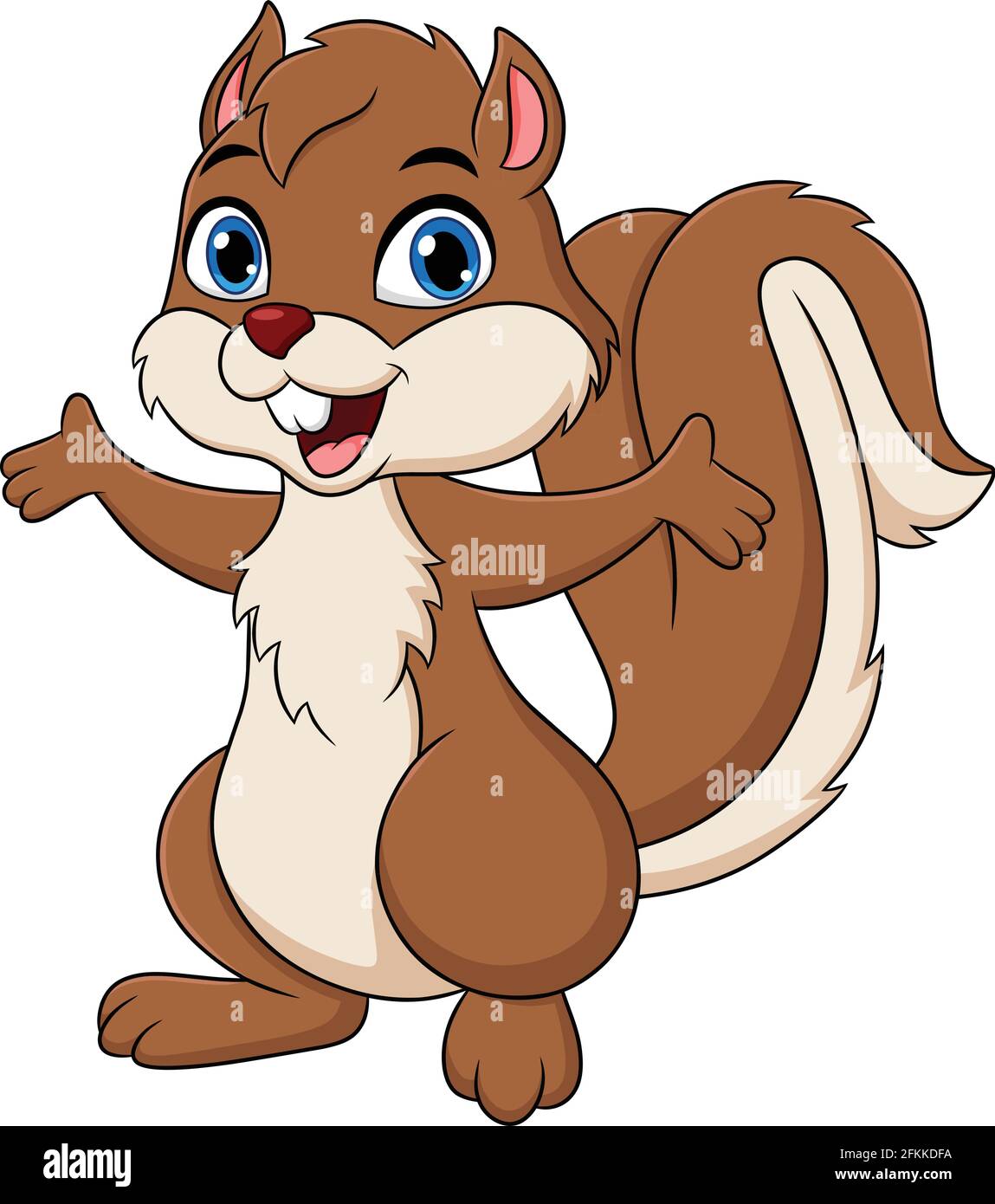 Illustration de vecteur animal de dessin animé mignon Squirrel Illustration de Vecteur