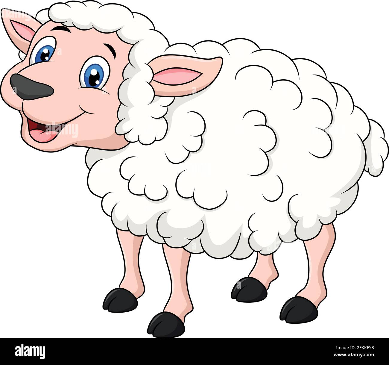Illustration de dessin animé animal de Sheep mignon Illustration de Vecteur