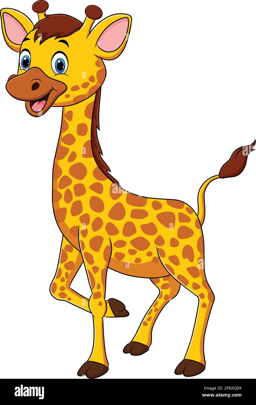 Illustration de vecteur animal de dessin animé Giraffe mignonne Illustration de Vecteur