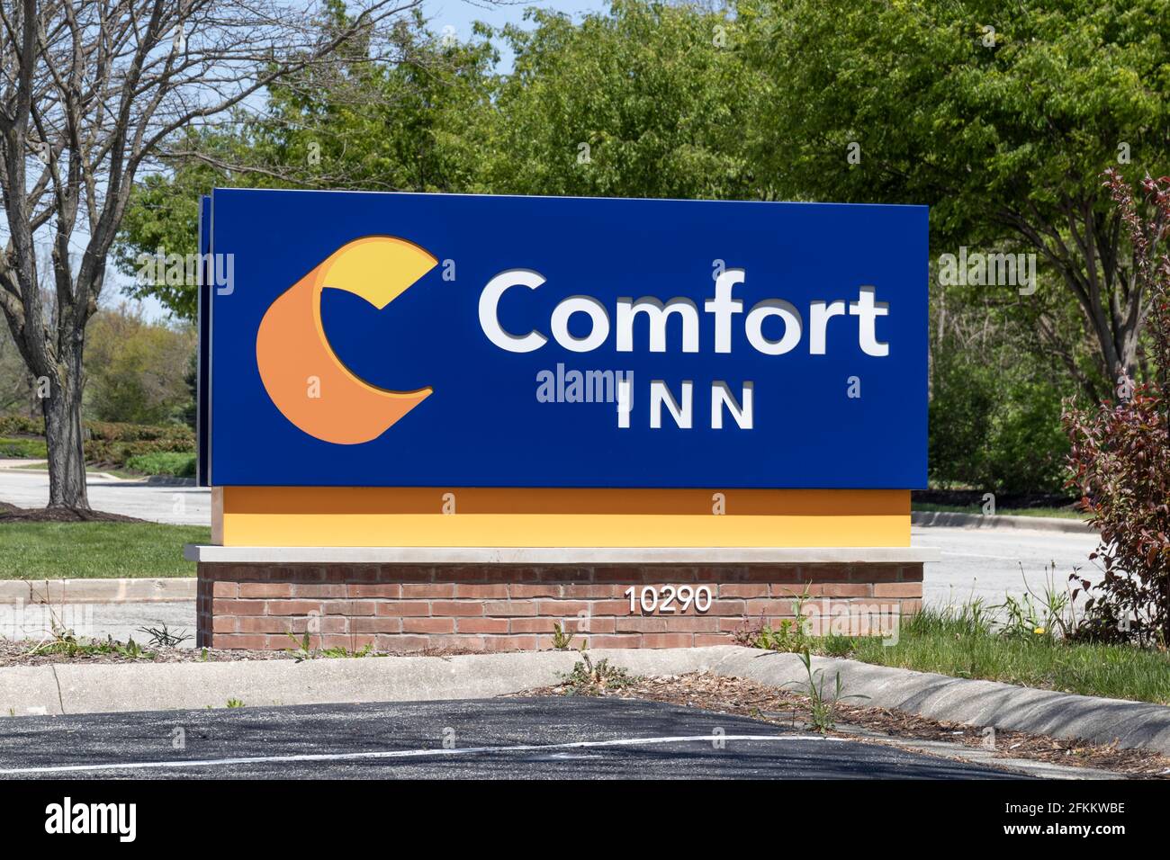 Carmel - Circa Mai 2021: Hôtel Comfort Inn. Le Comfort Inn fait partie de la famille internationale des hôtels, resorts et loggin résidentiel de Choice Hotels Banque D'Images