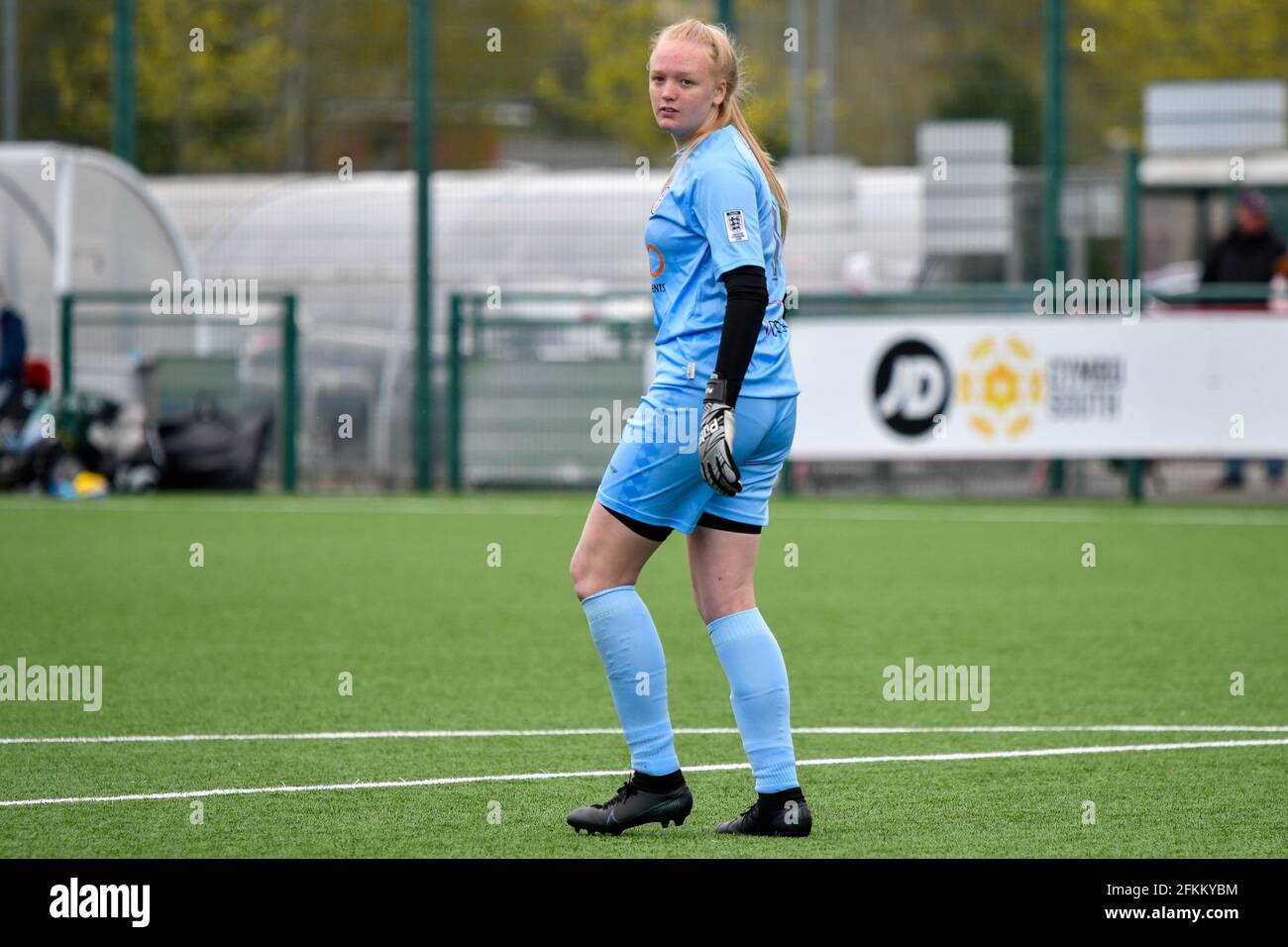 Ystrad Mynach, pays de Galles. 2 mai 2021. Le gardien de but Boldmere St Michaels lors du match de football féminin entre FA Women's National League Southern Premier Division Cardiff City Dames et FA Women's National League Division One Midlands Boldmere St Michaels Women au CCB Center for Sporting Excellence à Ystrad Mynach, pays de Galles, Royaume-Uni sur 2, Mai 2021. Crédit : Duncan Thomas/Majestic Media/Alay Live News. Banque D'Images