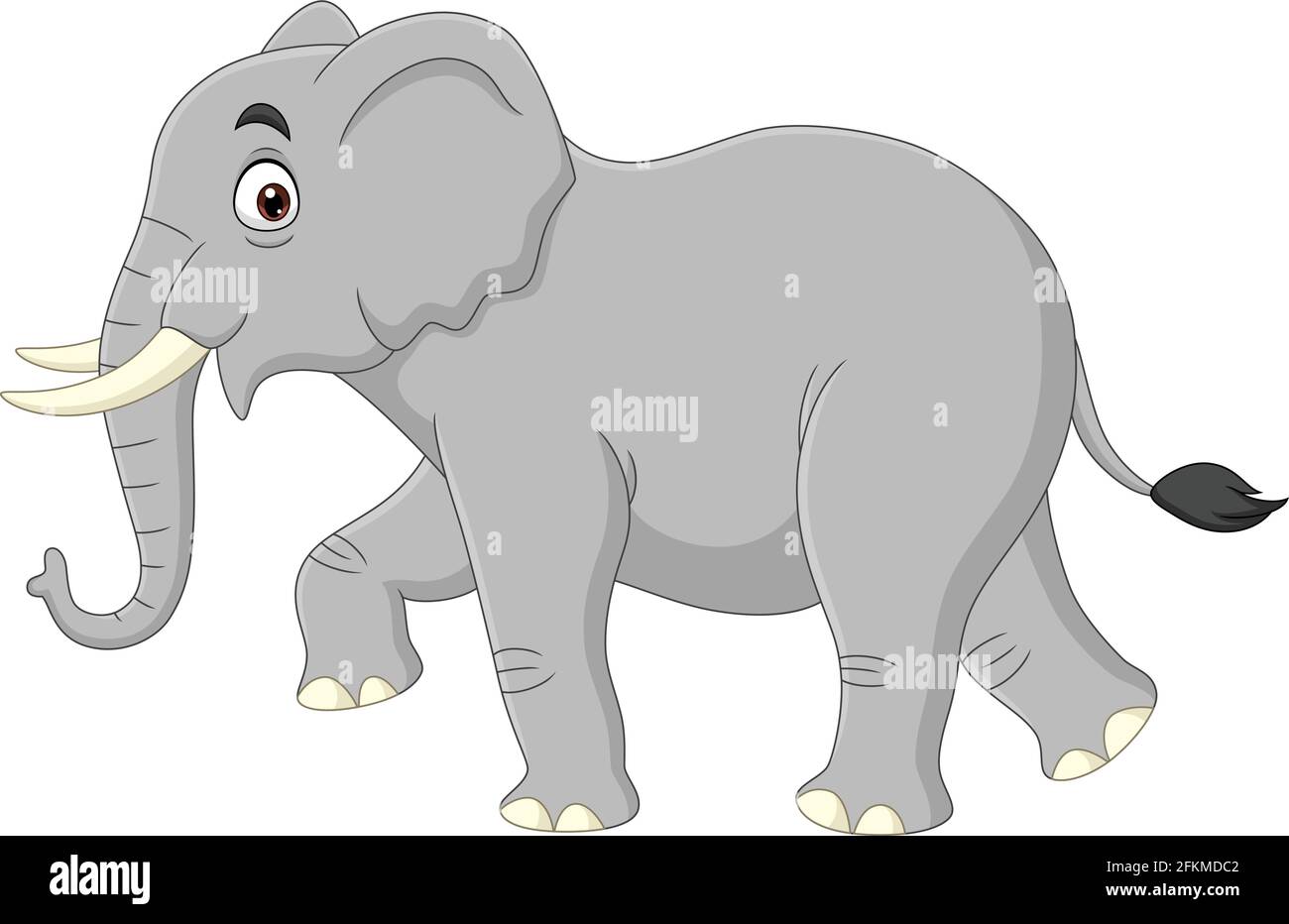 Cartoon elephant isolé sur fond blanc Illustration de Vecteur