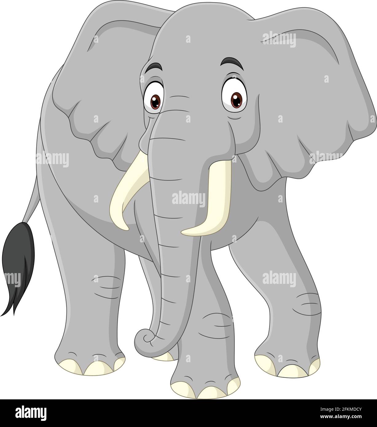 Cartoon elephant isolé sur fond blanc Illustration de Vecteur