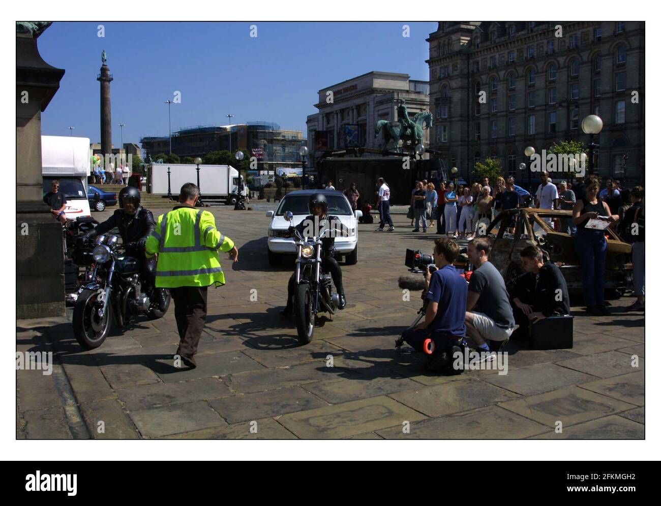 Tournage de la tragédie des Revengers août 2001dans le St Georges Hall, centre de Liverpool Banque D'Images