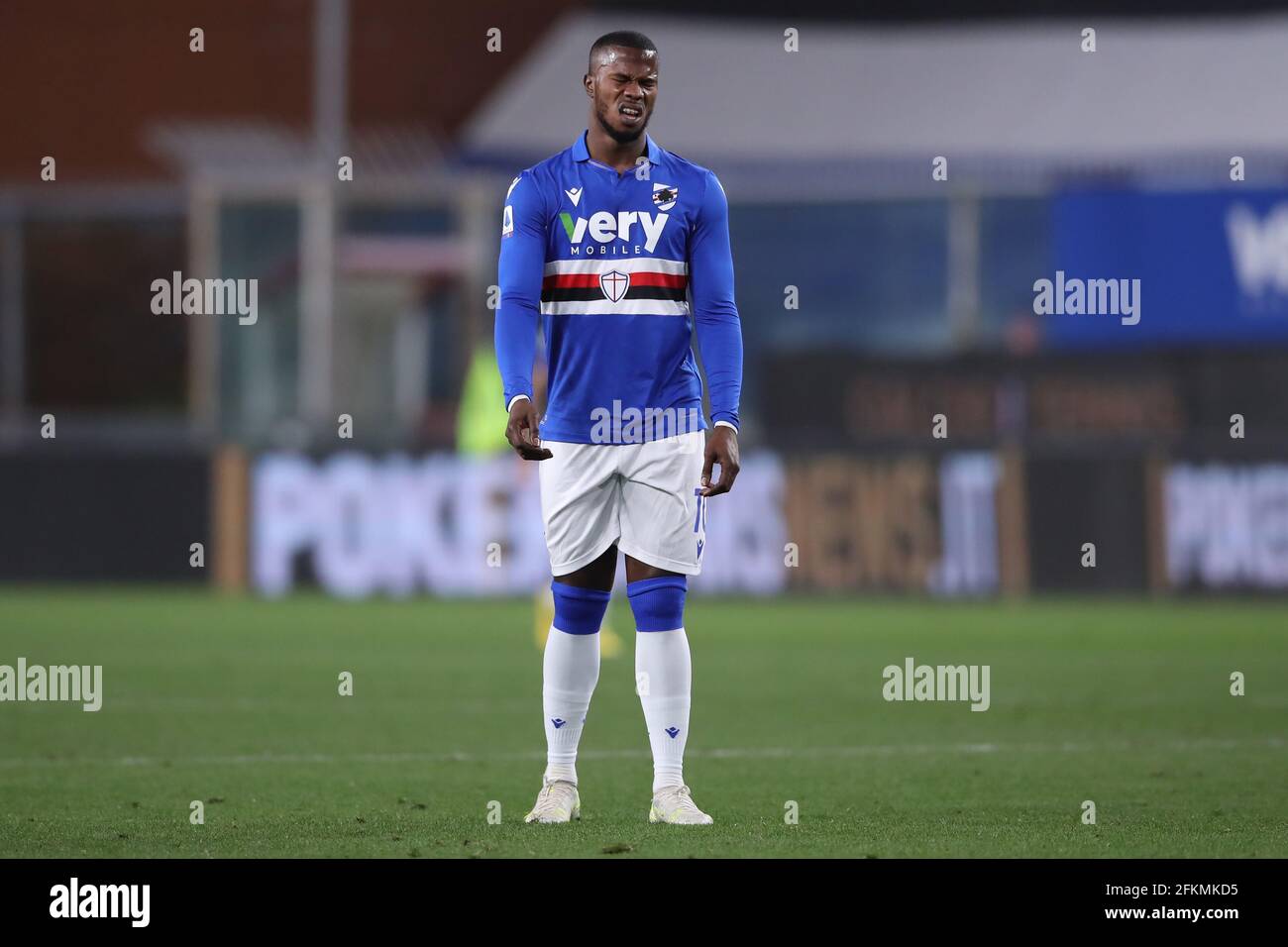 Gênes, Italie, 2 mai 2021. Keita Balde de UC Sampdoria réagit pendant la série UN match à Luigi Ferraris, Gênes. Le crédit photo devrait se lire: Jonathan Moscrop / Sportimage Banque D'Images