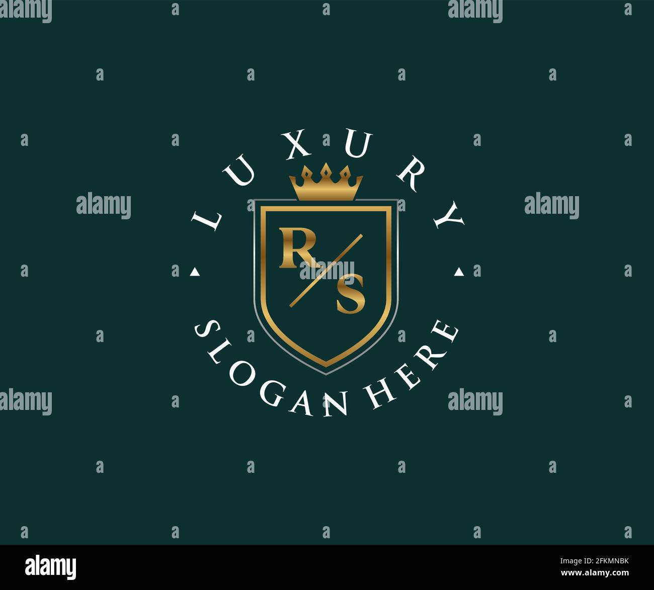 Modèle de logo RS Letter Royal Luxury dans un dessin vectoriel pour les restaurants, les royalties, les boutiques, les cafés, les hôtels, Heraldic, bijoux, mode et autres illustrations vectorielles Illustration de Vecteur