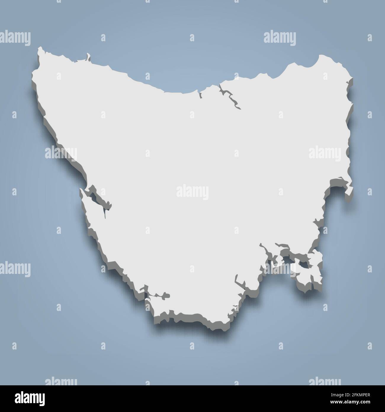 La carte isométrique 3d de Tasmanie est une île en Australie, illustration vectorielle isolée Illustration de Vecteur