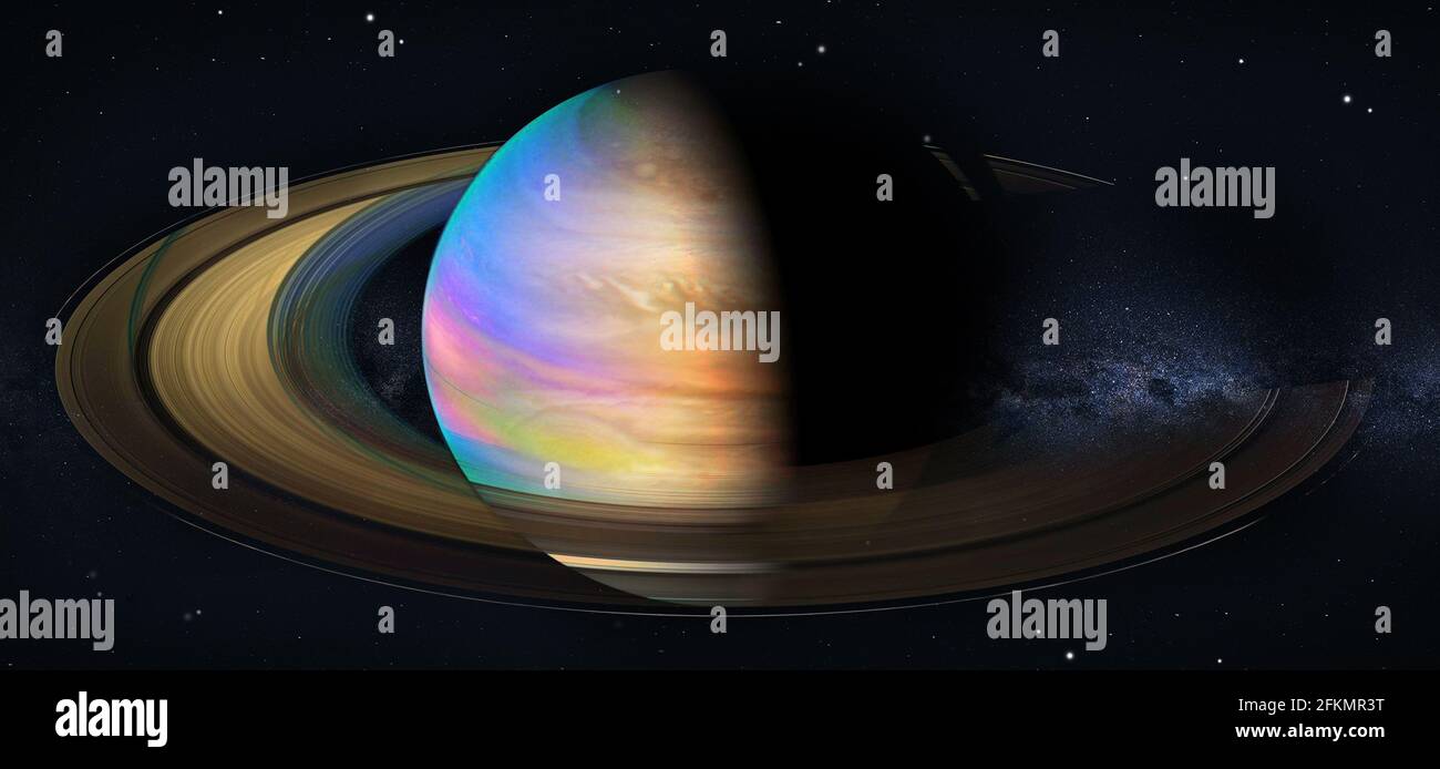 Saturne planète dans l'espace. Éléments de cette image fournis par la NASA. Banque D'Images