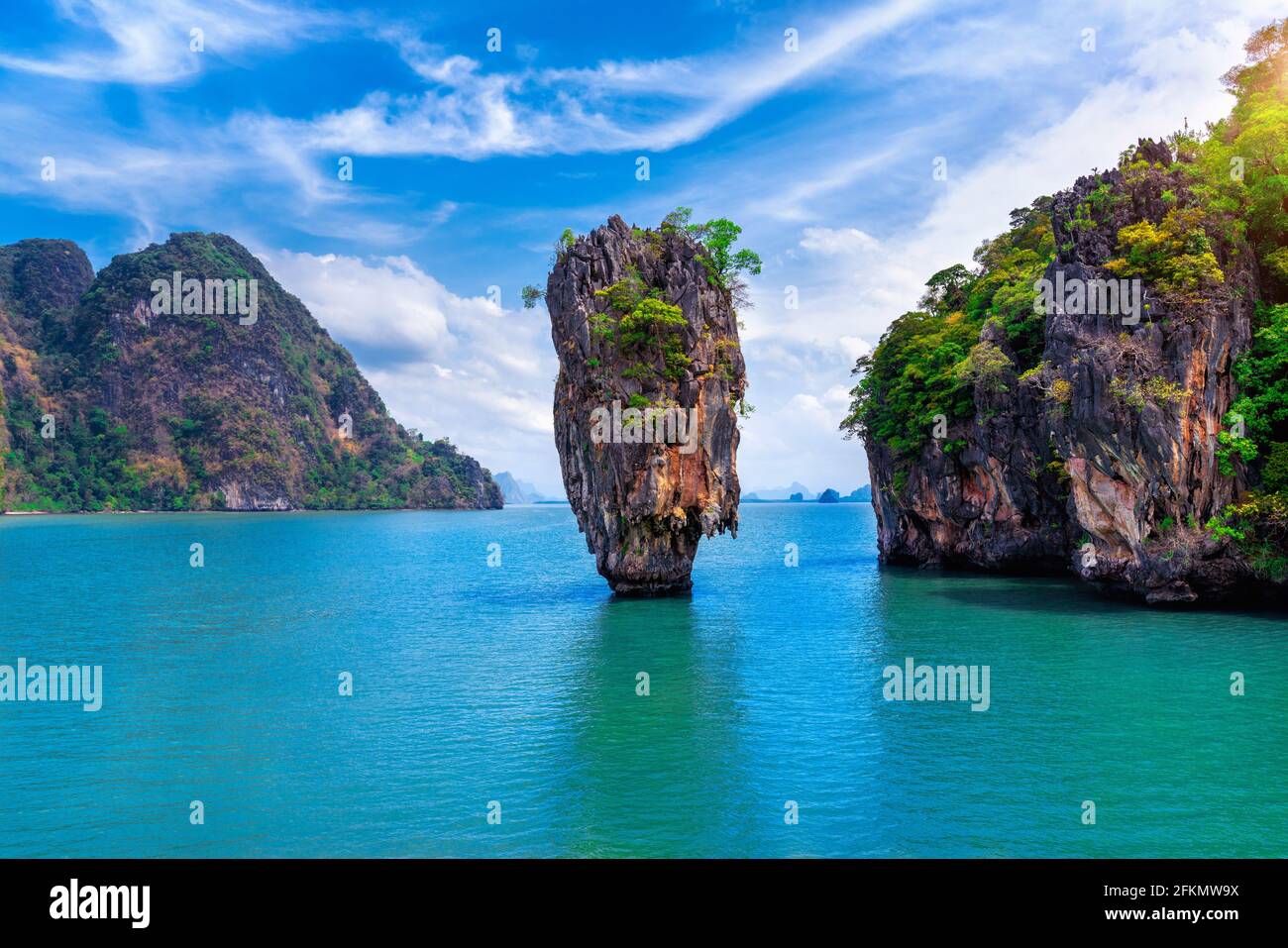 Île James Bond à Phang nga, Thaïlande. Banque D'Images