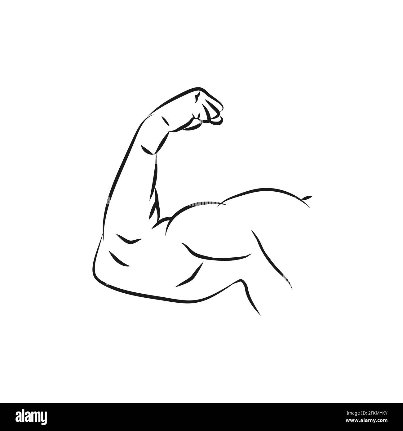 Signe vecteur musculature contour fort isolé sur fond blanc Illustration de Vecteur