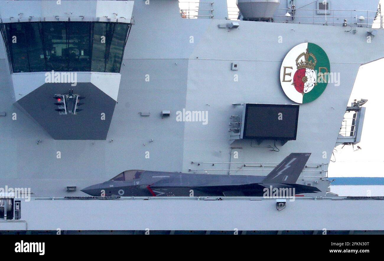 Photo du dossier datée du 11/12/19 d'un avion RAF F35B. Les avions de chasse furtifs britanniques à bord du navire de guerre HMS Queen Elizabeth, d'une valeur de 3 milliards de livres sterling, se joindront à la lutte contre les vestiges de ce que l'on appelle l'État islamique en Irak et en Syrie. Date de publication : lundi 3 mai 2021. Banque D'Images
