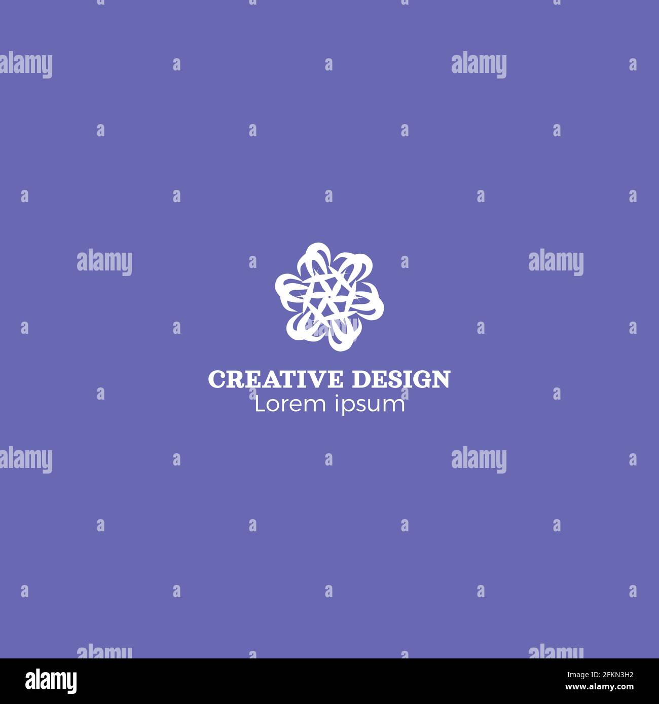 Joli dessin main fleurs Creative Design logo Vector Illustration de Vecteur