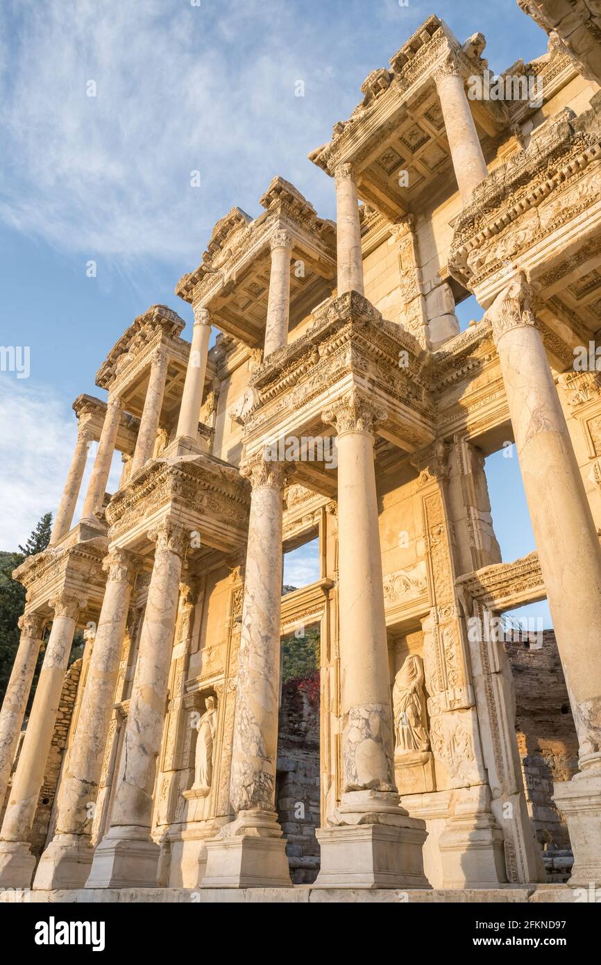 Bibliothèque de Celsus dans la ville antique d'Éphèse, Turquie Banque D'Images