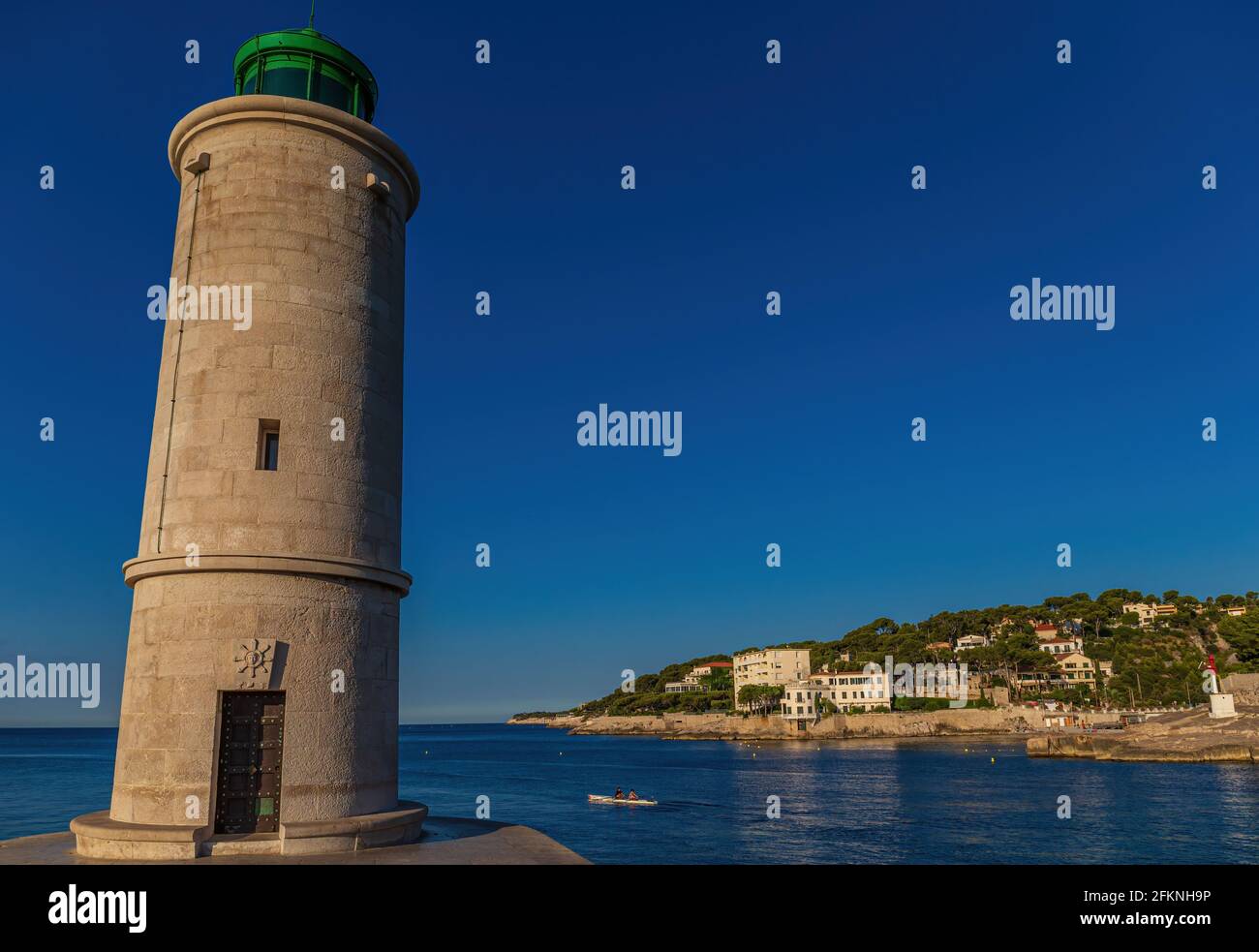 Phare du port de Cassis, France Banque D'Images