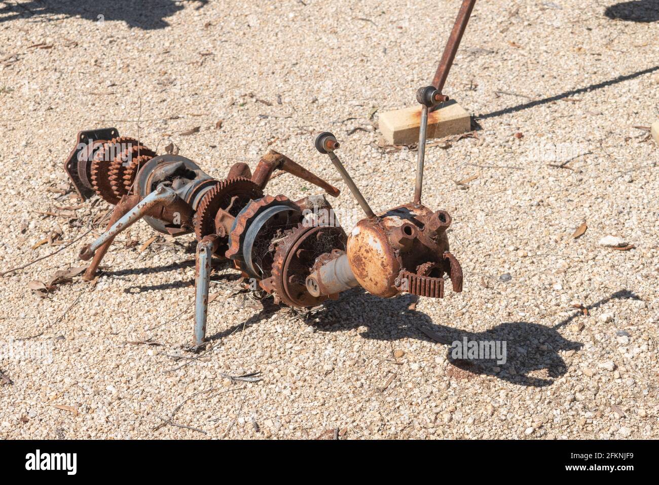 Sculpture en ferraille d'un fourmis aux Tourneurs et sculptures de la Nouvelle-Angleterre à Gilgai près d'Inverell, Nouvelle-Galles du Sud, Australie Banque D'Images