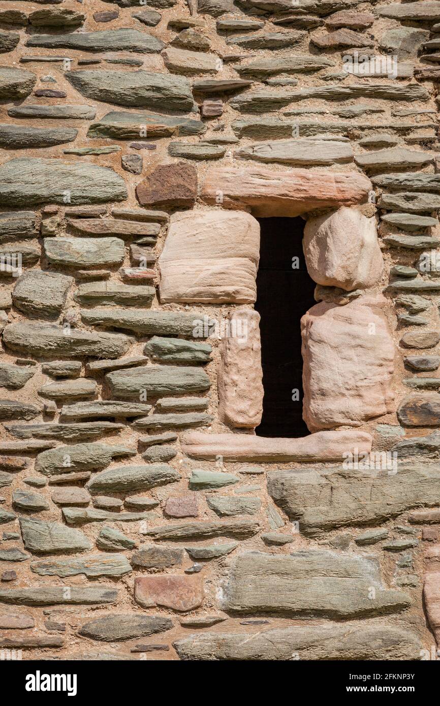 Détail de pierres de fenêtre au château de lochranza de l'île d'arran Banque D'Images