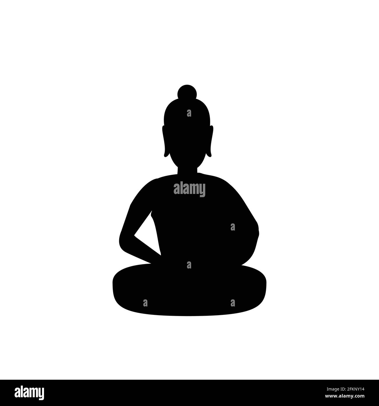silhouette noire avec arrière-plan blanc isolé de lord of bouddha médiating, illustration vectorielle Illustration de Vecteur