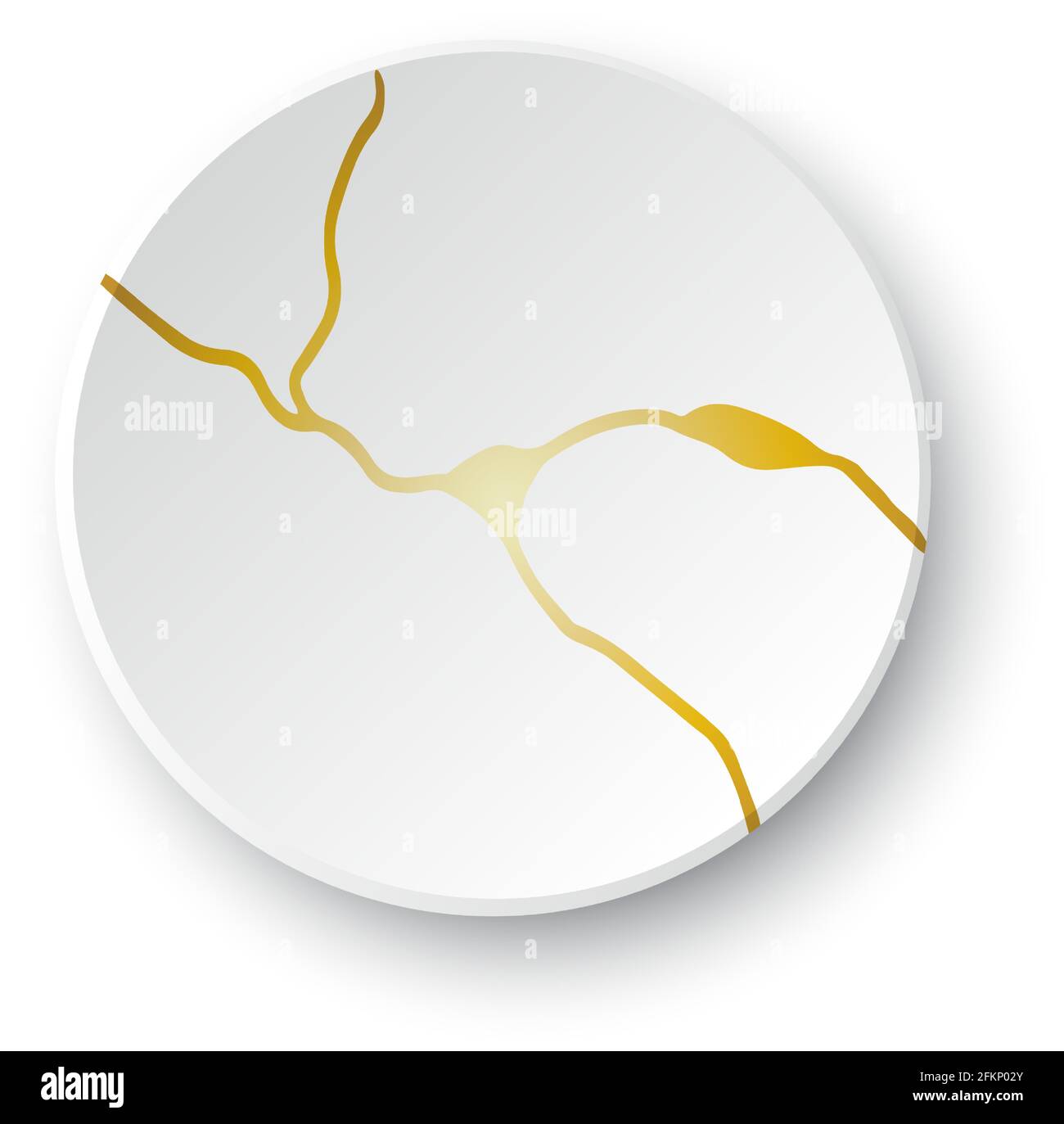 Fissure Kintsugi or. Effet cassé et craquelé, craquelure et texture endommagée. Les illustrations vectorielles peuvent être utilisées pour les décorations kintsugi, les arts muraux Illustration de Vecteur