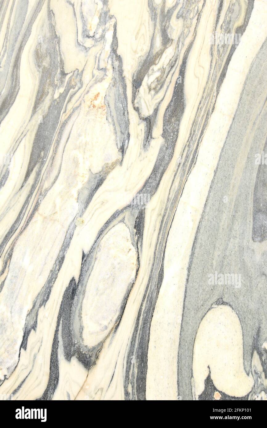Magnifique motif de marbre cipollino naturel ('oignon-pierre'). Utilisé par les Grecs anciens et les Romains, le terme latin était 'carystium armor'. Banque D'Images