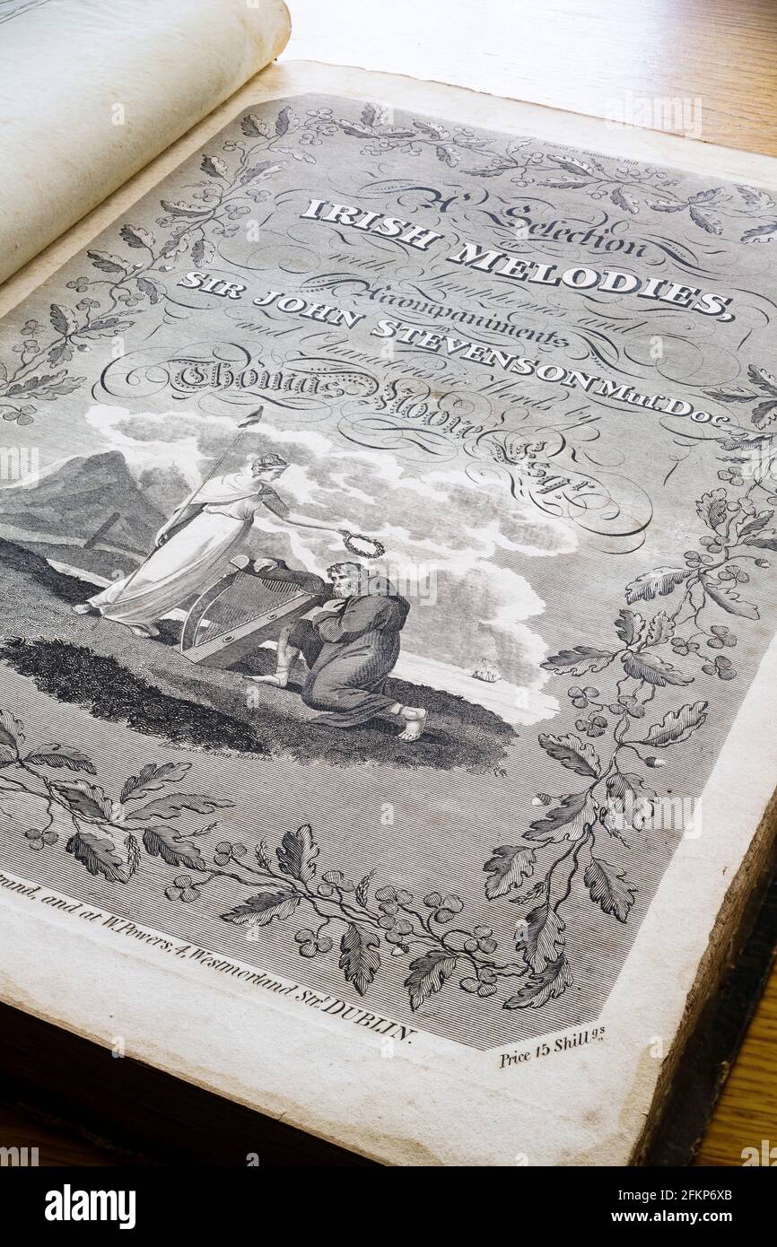 Avant-propos du vol 2 des mélodies irlandaises de Thomas Moore avec la musique de Sir John Stevenson, prince en 1811. Banque D'Images