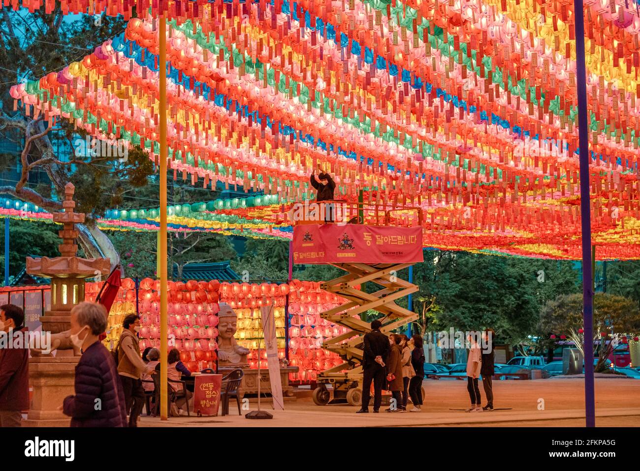 2021 Festival des lanternes sud-coréennes, Temple bouddhiste de Jogyesa, Séoul Banque D'Images