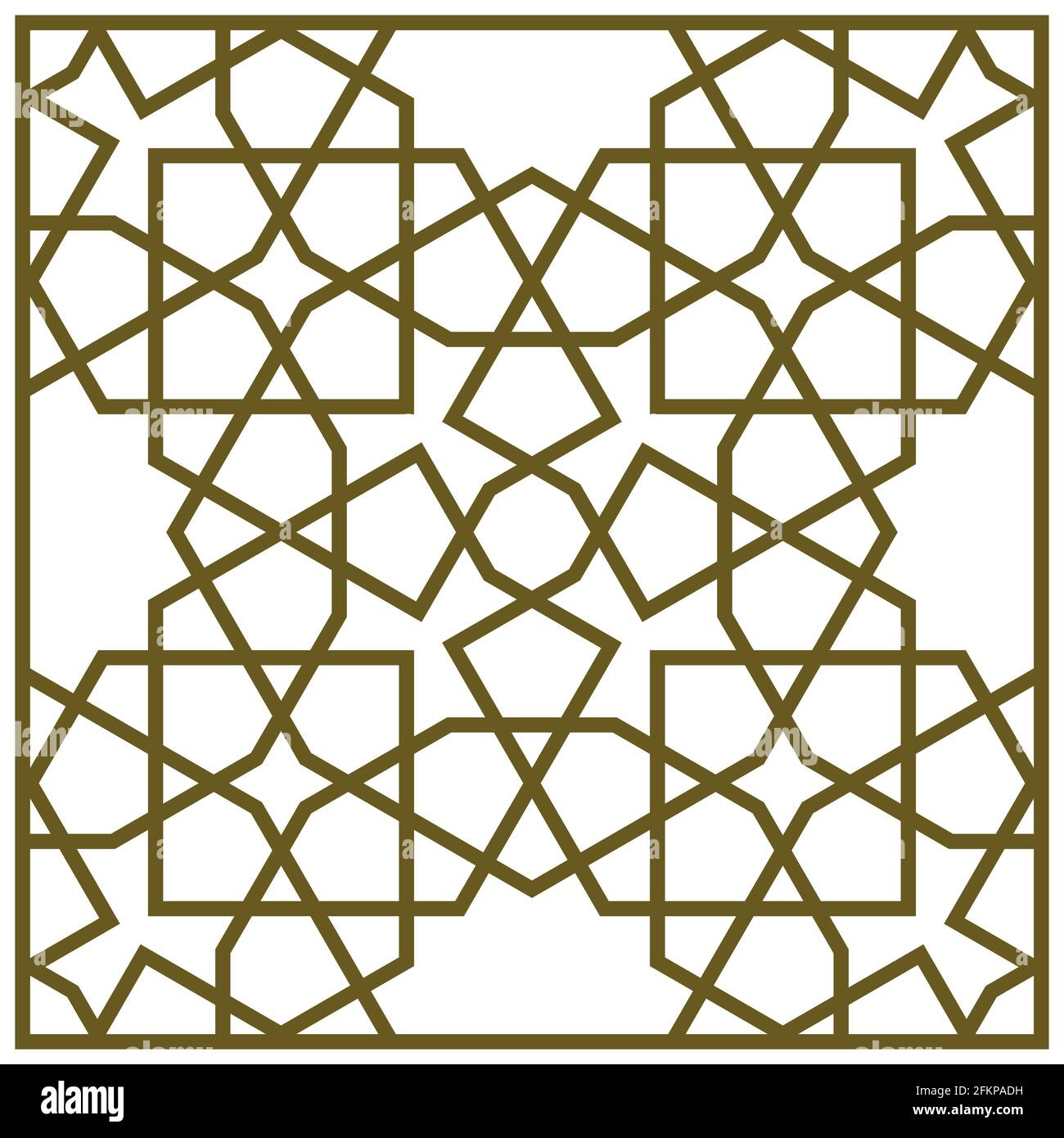 Décoration géométrique basée sur l'art islamique traditionnel.lignes de couleur marron.motif dans le cadre . Illustration de Vecteur