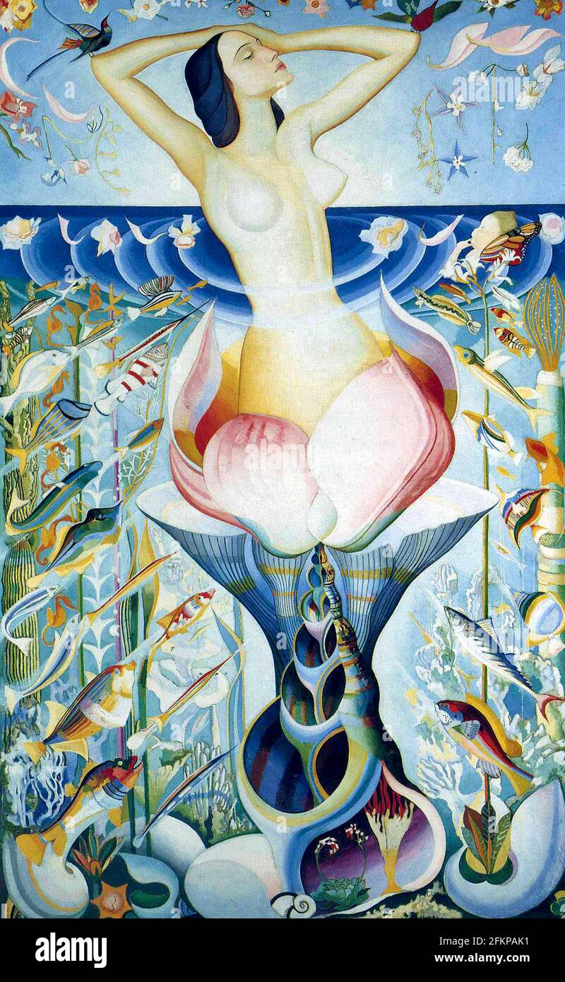 L'œuvre de Joseph Stella intitulée la naissance de Vénus. Banque D'Images